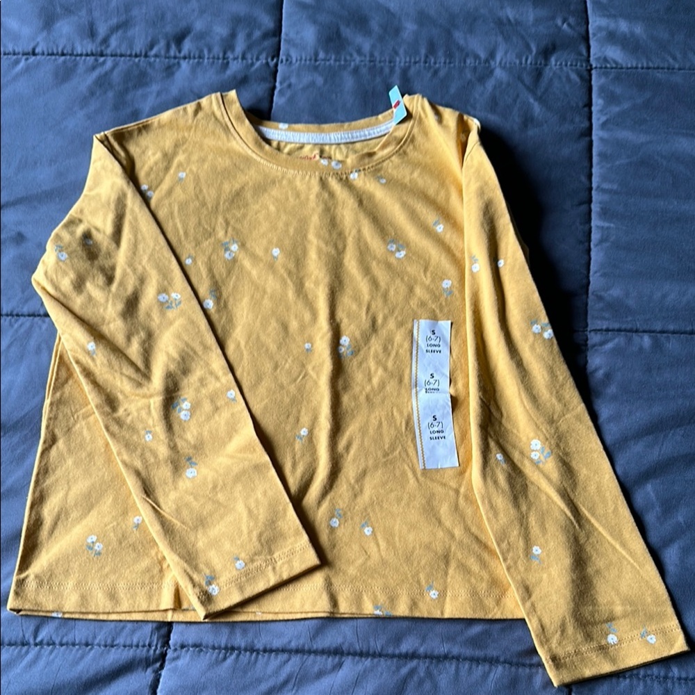Cat & Jack Yellow Long Sleeve Tee Soft Knit